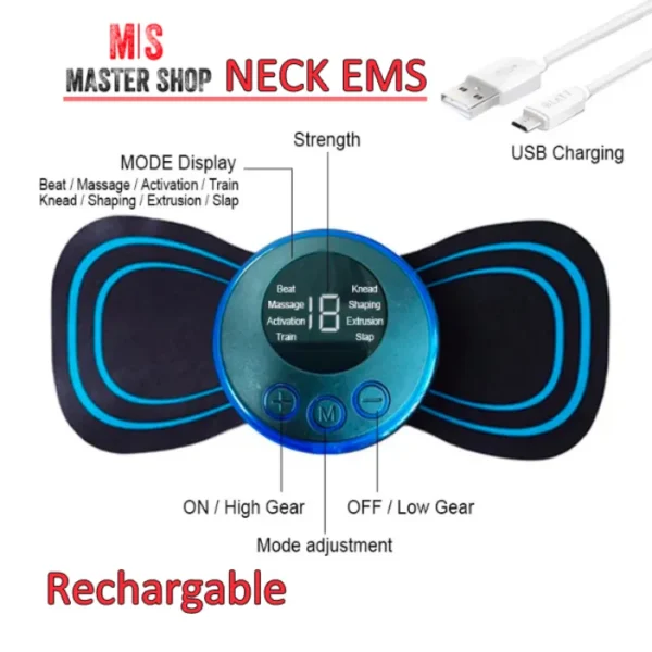 Mini Body Massager Pulse Neck Pain Relief EMS Butterfly Body Massager Men & Women
