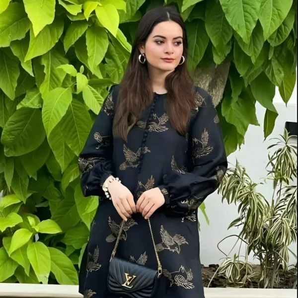 2 Pcs Women's Stitched Linen Suit