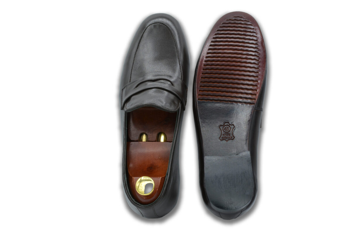 Classy Satin Black Leather Shoes Long Live pakistan