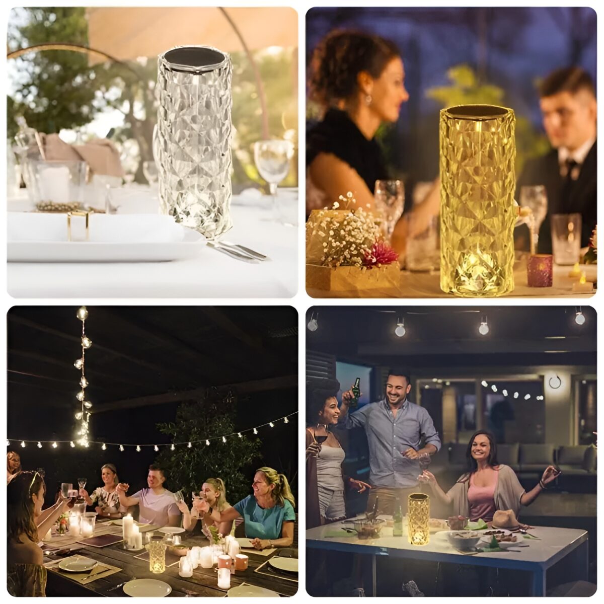 16 Colors Diamond Rose Crystal Lamp Bedside Acrylic Table Lamp | Led Diamond Touch Lamp With Remote Long Live pakistan