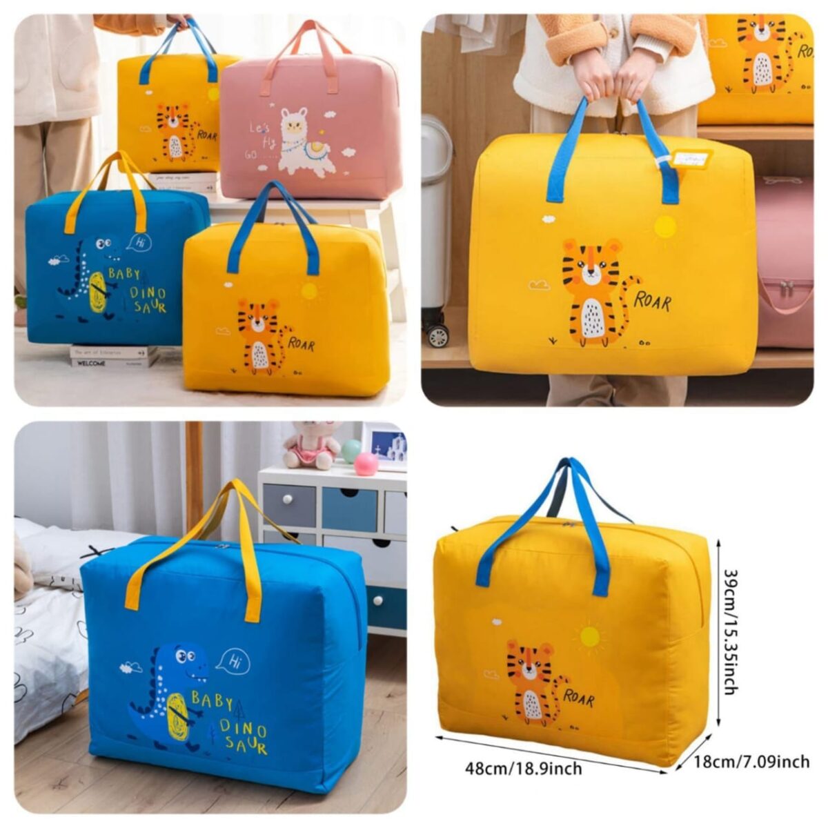 Storage Bags Cartoon Pattern Double Zipper ( random color ) Long Live pakistan