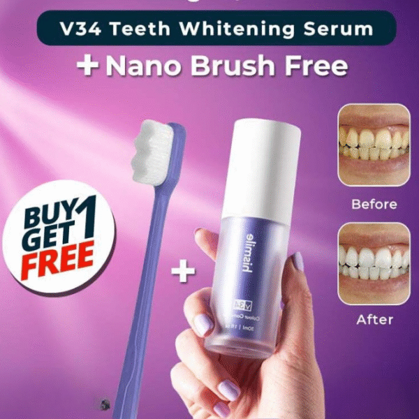 (Deal pack of 2) Teeth Brightening Hismiles V34 Colour Corrector Serum + Micro Nano Tooth Brush For Sensitive Gums Toothbrush