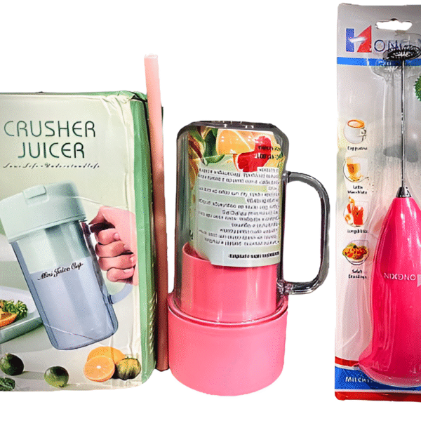 Deal pack of 2 - Straw Juicer (500ml) and Coffee Beater (Random color)