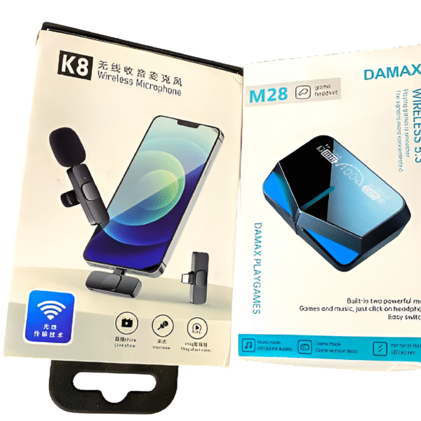 Deal pack of 2 - K8 Mic Collar Wireless Microphone & M28 airbuds Tws Wireless Earbuds