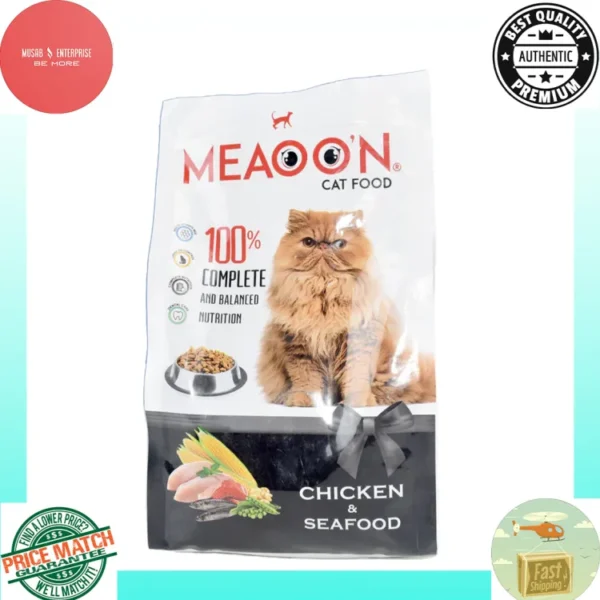 Meaoon Adult Cat Food, Chicken & Seafood, (400gm)