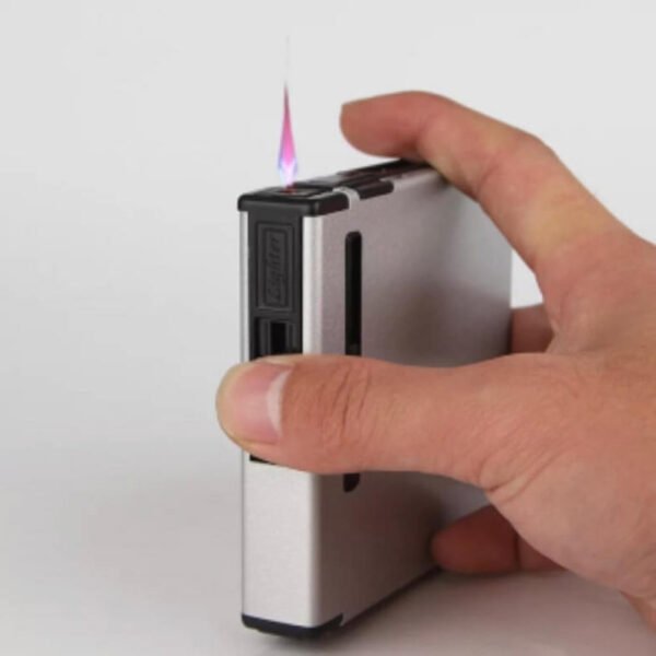 Metal 12 Pcs Cigarette Storage Box With Jet Flame Lighter