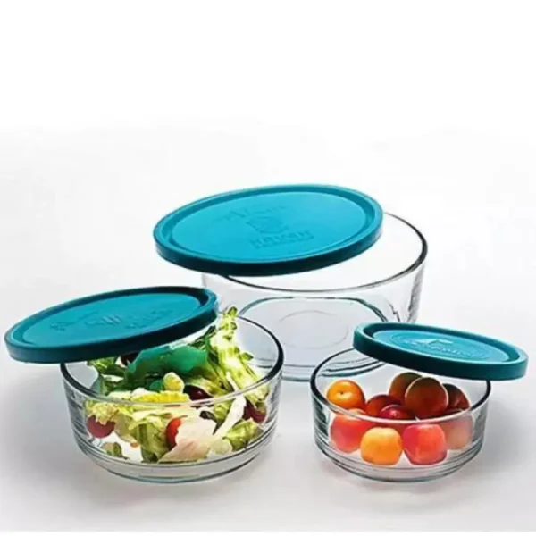3 Pieces/ Bowl Container Lunch Box for Office Worker Leakproof Glass Lunch Box with Lid Health Food