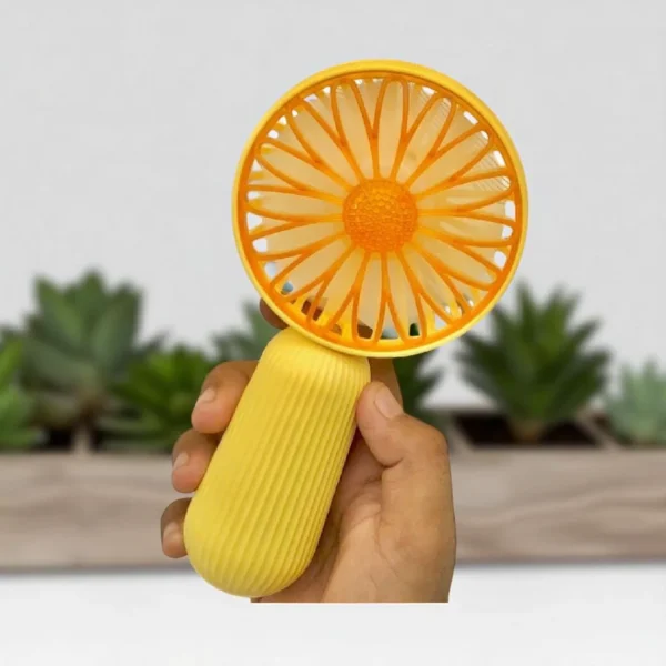 Sun Flower Chargeable Hand Fan With Led Light