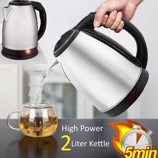 Stainless Steel Electric Kettle (2.0 Litre) Hot Water Kettle For Office & Home